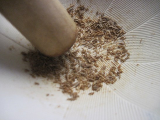 Crush fragrant cumin seeds or use that bland, preground stuff.