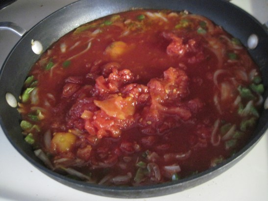 Toss it all into the pan.