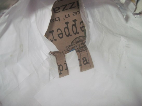 View up to the hole in Olaf's noggin.