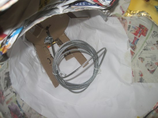 View up in the head with the hook contraption in place.